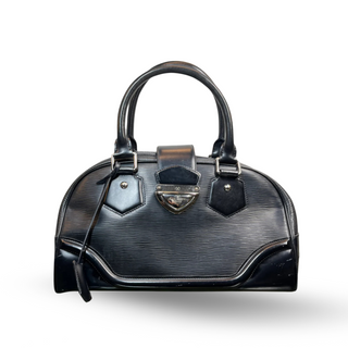 LOUIS VUITTON Montaigne GM Black Epi Leather Satchel Bag