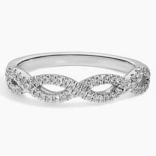 Infinity Twist Micropavé Diamond Wedding Ring In 14k White Gold (1/5 Ct. Tw.)