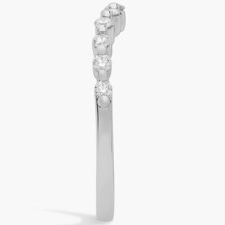 Floating Curved Diamond Wedding Ring In 14k White Gold (1/4 Ct. Tw.)