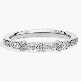 Marquise And Round Bow Diamond Ring In Platinum (1/5 Ct. Tw.)