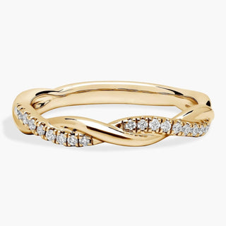 Petite Twist Diamond Anniversary Ring In 18k Yellow Gold (1/10 Ct. Tw.)