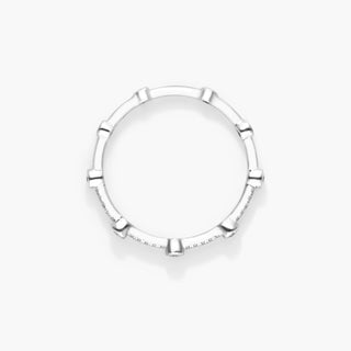 Petite Station Diamond Ring in 14K White Gold