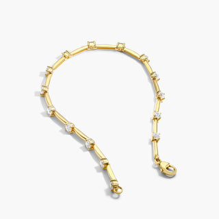 Lab-Grown Diamond Station Dash Bracelet in 14K Yellow Gold