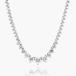 Tennis Necklace with Three Prongs Made of 14K White Gold and Lab-Grown Diamonds (5.00 CTW - F-G / VS1-VS2)