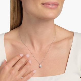 14k white gold aquamarine solitaire pendant (7mm)