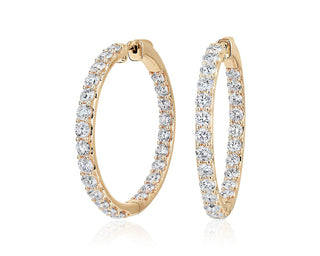 Lab Grown Diamond Eternity Hoop Earrings In 14k Yellow Gold (7 Ct. Tw.)