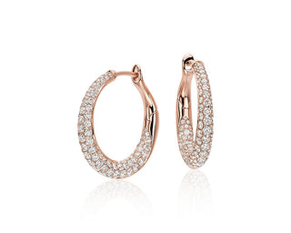 Lucille Diamond Rollover Hoop Earrings In 18k Rose Gold (2 Ct. Tw.)