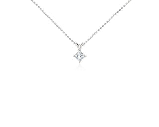 Platinum Princess Cut Diamond Solitaire Pendant (1 carat total weight)