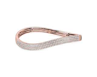 Diamond Wave Bangle In 14k Rose Gold (2 1/8 Ct. Tw.)