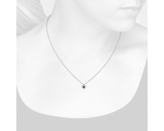 Little Heart Pendant in 14k White Gold with Sapphire and Diamond Pavé (3mm)