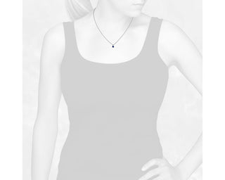 18k White Gold Sapphire Solitaire Pendant (5mm)
