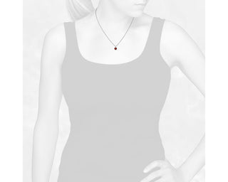 14k White Gold Garnet Solitaire Pendant (7mm)
