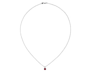 18k White Gold Ruby Solitaire Pendant (5mm)