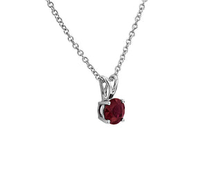 18k White Gold Ruby Solitaire Pendant (5mm)