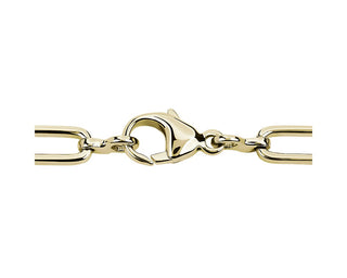Round Garnet Paperclip Bracelet In 14k Yellow Gold