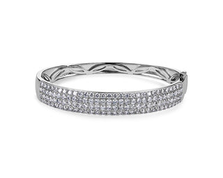 Diamond Multi-Row Bangle In 14k White Gold (5 Ct. Tw.)