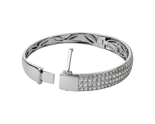 Diamond Multi-Row Bangle In 14k White Gold (5 Ct. Tw.)