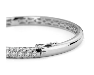 Radiance Pavé Diamond Bangle Bracelet In 18k White Gold (2 Ct. Tw.)