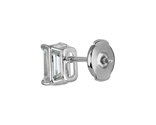 Emerald Diamond Stud Earrings In 14k White Gold (2 Ct. Tw.)