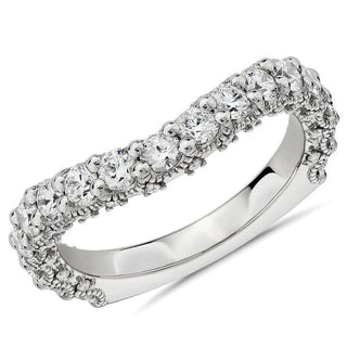 Platinum (1 1/3 Ct. Tw.) Bella Vaughan for Roma Curved Diamond Wedding Ring - G/VS2