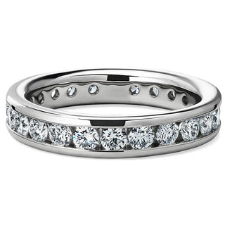 14k white gold channel set diamond eternity ring (1 1/2 carat total weight)