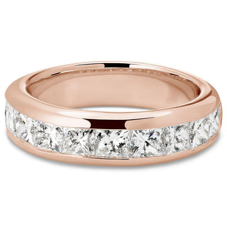 18k rose gold channel-set princess-cut diamond ring (2 carat total weight)