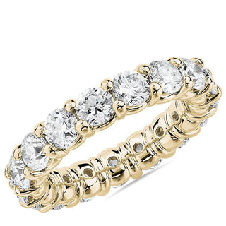18k Yellow Gold Comfort Fit Round Brilliant Diamond Eternity Ring (4 Ct. Tw.)