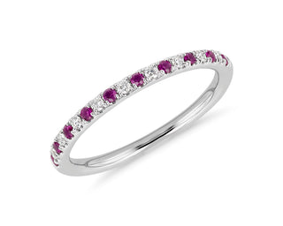 Riviera Pavé Platinum Ruby and Diamond Ring (1.5 mm)