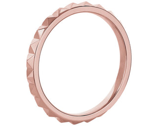 18k Rose Gold Stackable Pyramid Satin Finish Ring (2mm)