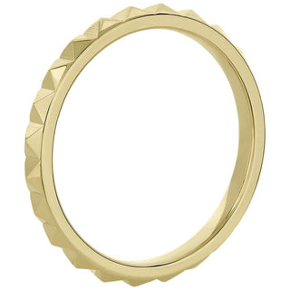 18k Yellow Gold Stackable Pyramid Satin Finish Ring (2mm)