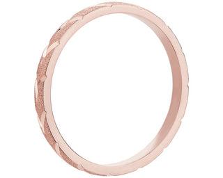 Swiss Cut Stackable Ring In 18k Rose Gold (2mm)