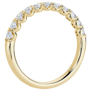 14k yellow gold V-prong pave diamond anniversary ring (1/2 carat total weight)