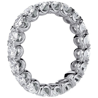 14k White Gold V-Prong Pavé Diamond Eternity Ring (3 Ct. Tw.)