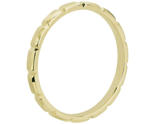 Stackable Vertical Bevel 14k yellow gold stackable ring (2mm)