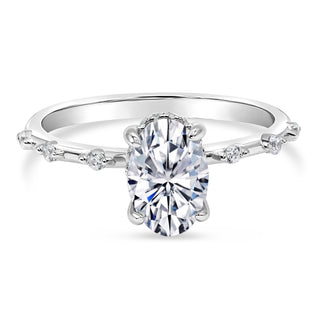 3.5 Ct. LGD Pave Engagement Ring in 14K White Gold
