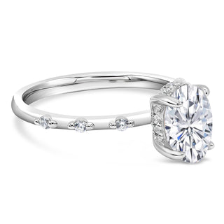 3.5 Ct. LGD Pave Engagement Ring in 14K White Gold