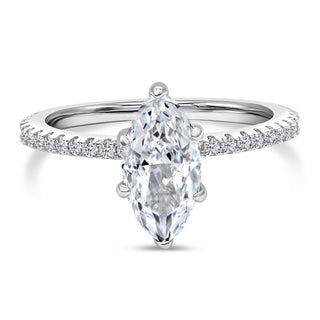 3.5 Ct. LGD Pave Engagement Ring in 14K White Gold