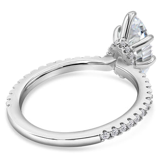 3.5 Ct. LGD Pave Engagement Ring in 14K White Gold