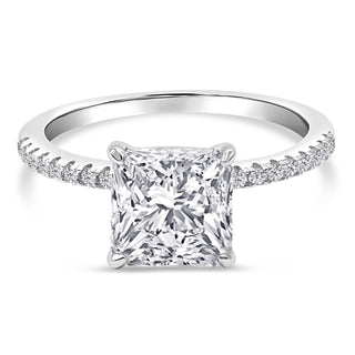 3.5 Ct. LGD Pavé Engagement Ring in 14K White Gold