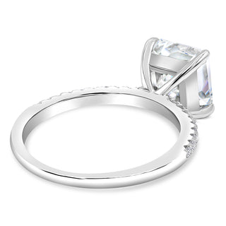 3.5 Ct. LGD Pavé Engagement Ring in 14K White Gold