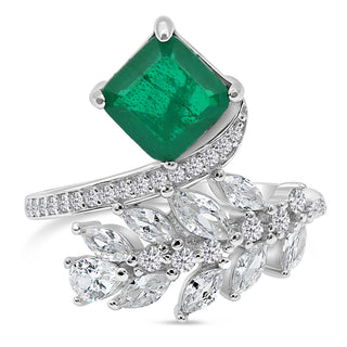 3.5 Ct. Flawless Simulated Diamond Fashion Ring in 14K Plated White Gold