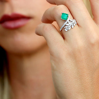 3.5 Ct. Flawless Simulated Diamond Fashion Ring in 14K Plated White Gold