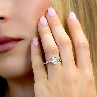 3.5 Ct. LGD Pave Engagement Ring in 14K White Gold