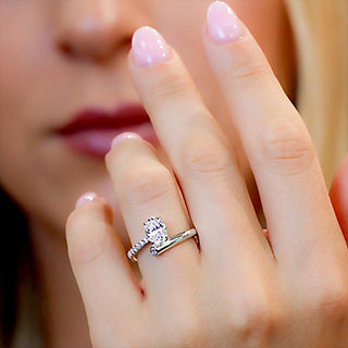3.5 Ct. Lab Grown Diamond Pave Engagement Ring in 14K White Gold