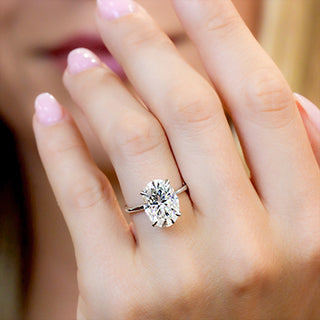 3.5 Ct. LGD Solitaire Engagement Ring in 14K White Gold