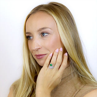 3.5 Ct. Flawless Simulated Diamond Fashion Ring in 14K Plated White Gold