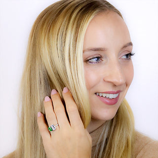 3.5 Ct. Lab Grown Diamond Two Stones Engagement Ring in 14K Plated White Gold