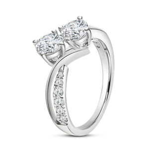 1.305 CTW LGD Diamond Two-Stone Pave Engagement Ring | Neptunes Jewelry