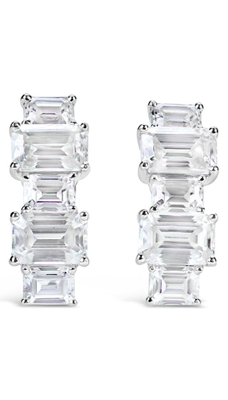 3.767 Moissanite Diamond Dangle Earrings