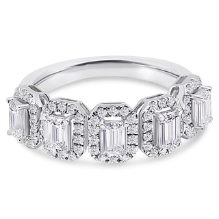 1.865 CTW LGD Diamond Half Eternity Halo Ring | Neptunes Jewelry